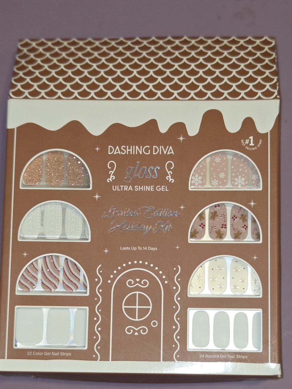 Dashing Diva Gloss Ultra Shine Gel Press-On Nails - Rose Gold & White